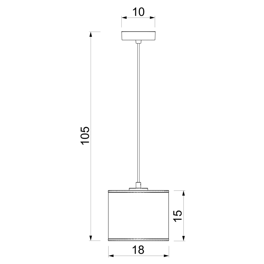 Závesný luster ARDEN na lanku 1xE27/15W/230V, priemer 18 cm, béžový