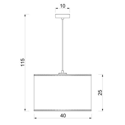 Závesný luster ARDEN na lanku 1xE27/15W/230V, priemer 40 cm, béžový