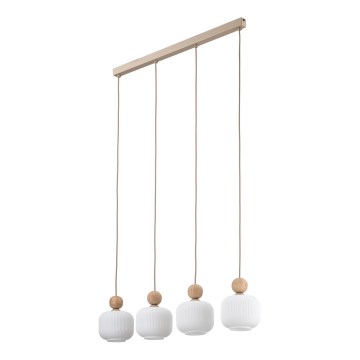 Závesný luster BALLO na lanku 4xE14/10W/230V béžový