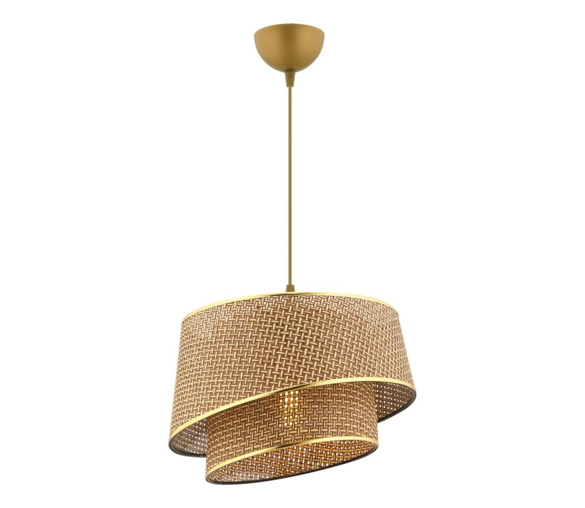 Závesný luster BARETTE na lanku 1xE27/60W/230V hnedá/zlatá 390FLH2481