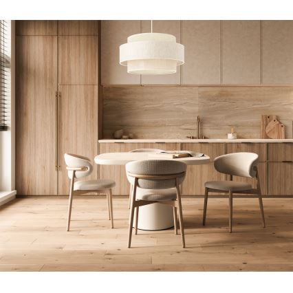 Závesný luster BOHO na šnúre 1xE27/60W/230V pr. 40 cm krémová/juta