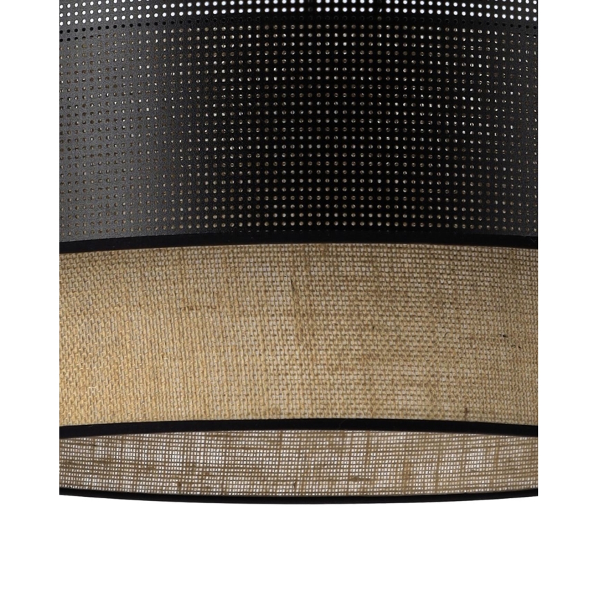 Závesný luster BORHO na lanku 1xE27/60W/230V čierny/juta