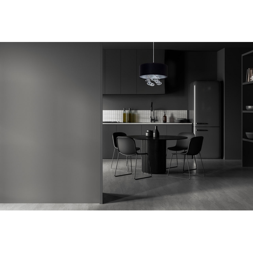 Závesný luster BUBBLE na lanku 1xE27/60W/230V, priemer 40 cm, čierna