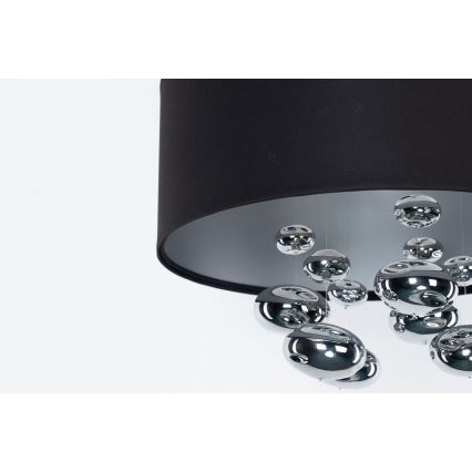 Závesný luster BUBBLE na lanku 1xE27/60W/230V, priemer 40 cm, čierna