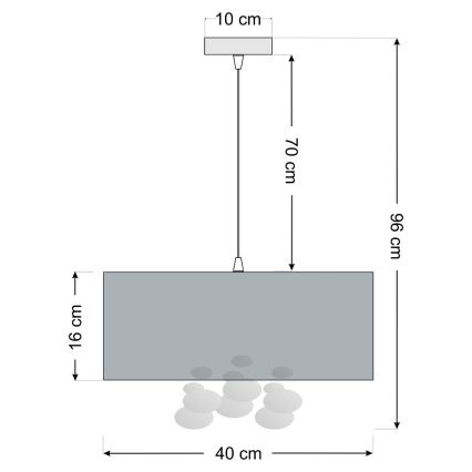 Závesný luster BUBBLE na lanku 1xE27/60W/230V, priemer 40 cm, čierna