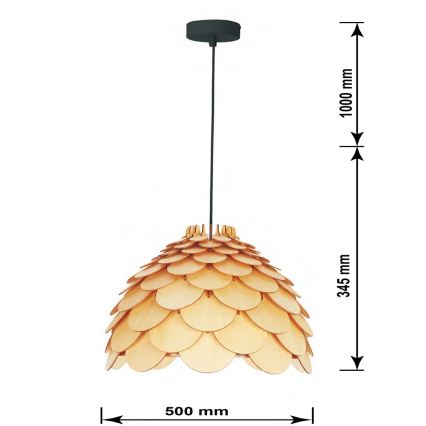 Závesný luster BURGO na lanku 1xE27/60W/230V pr. 50 cm