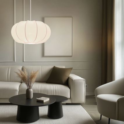 Závesný luster CAFEE 1×E27, max. 40 W, 230 V, Ø 52 cm, biela