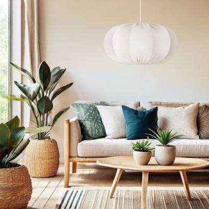 Závesný luster CAFEE 1×E27, max. 40 W, 230 V, Ø 52 cm, biela