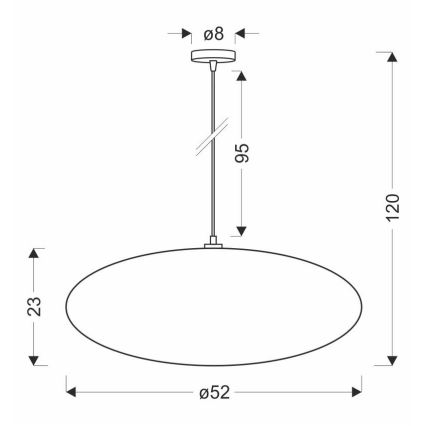 Závesný luster CAFEE na lanku, 1xE27/40W/230V, priemer 52 cm, hnedý