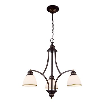 Závesný luster CLAIR na lankách 3xE27/60W/230V, priemer 58 cm, bronzová