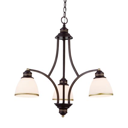 Závesný luster CLAIR na lankách 3xE27/60W/230V, priemer 58 cm, bronzová