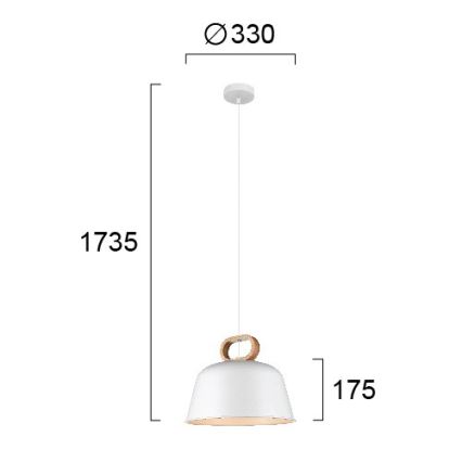 Závesný luster CLIP na lanku 1xE27/40W/230V biela/hnedá