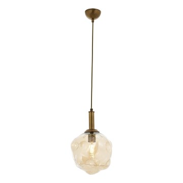 Závesný luster CRUMPLED s lankom 1xE27/40W/230V bronzový/béžový
