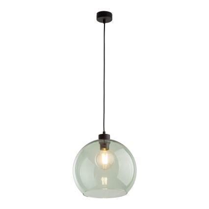 Závesný luster CUBUS 1xE27/15W/230V čierna/dymová zelená