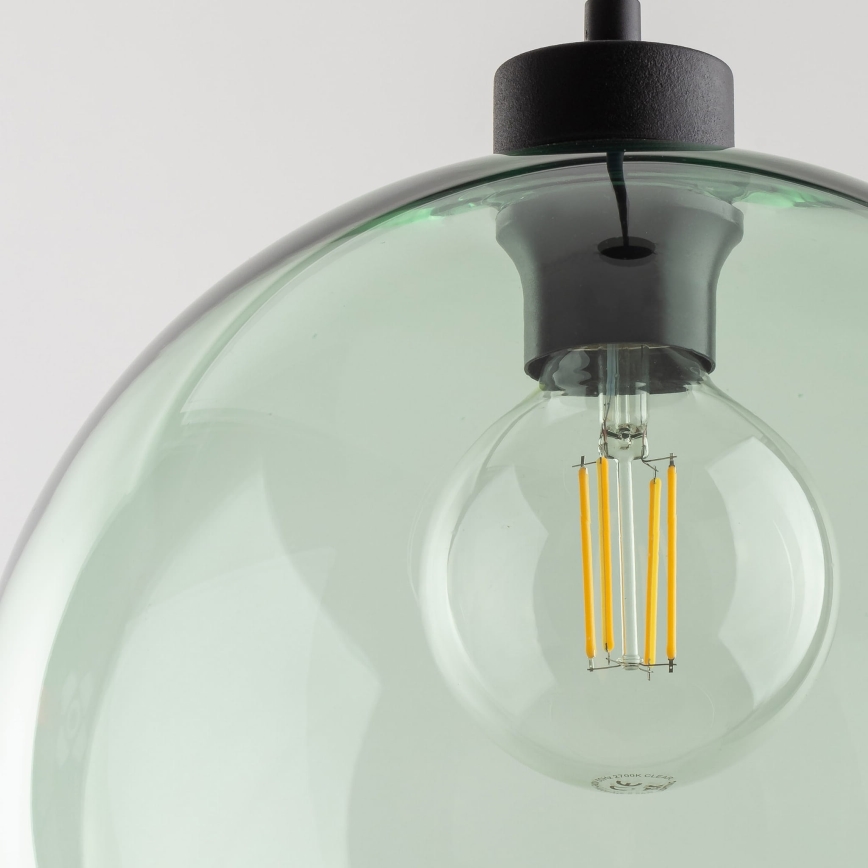 Závesný luster CUBUS 1xE27/15W/230V čierna/dymová zelená
