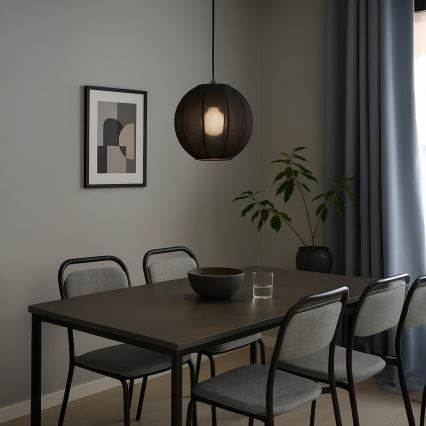 Závesný luster DANA na lankách, 1xE27/15W/230V, priemer 25 cm, čierny