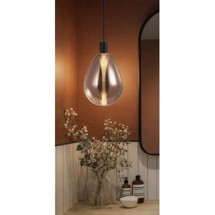 Závesný luster DENSO 1xG9/5W/230V, priemer 20 cm, medená/čierna