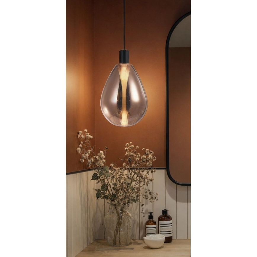 Závesný luster DENSO 1xG9/5W/230V, priemer 20 cm, medená/čierna