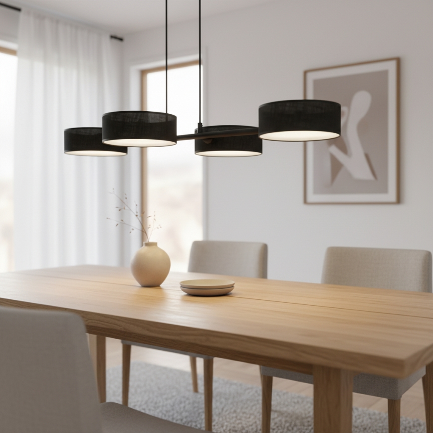 Závesný luster DRUMZ 4xE14/10W/230V čierny