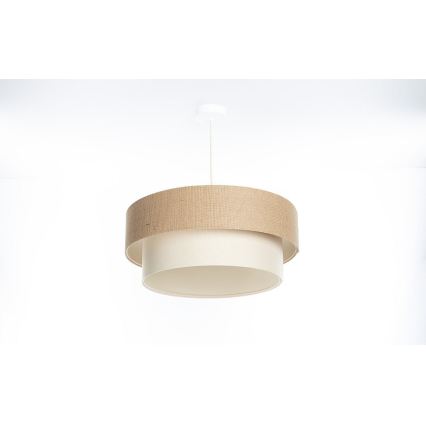 Závesný luster DUO na lanku, 1xE27/60W/230V, priemer 50 cm, béžová/krémová