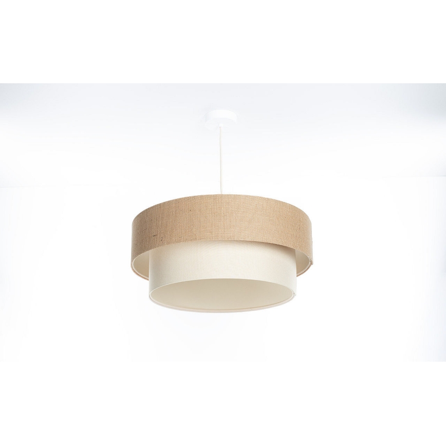 Závesný luster DUO na lanku, 1xE27/60W/230V, priemer 50 cm, béžová/krémová