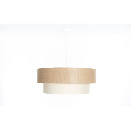 Závesný luster DUO na lanku, 1xE27/60W/230V, priemer 50 cm, béžová/krémová