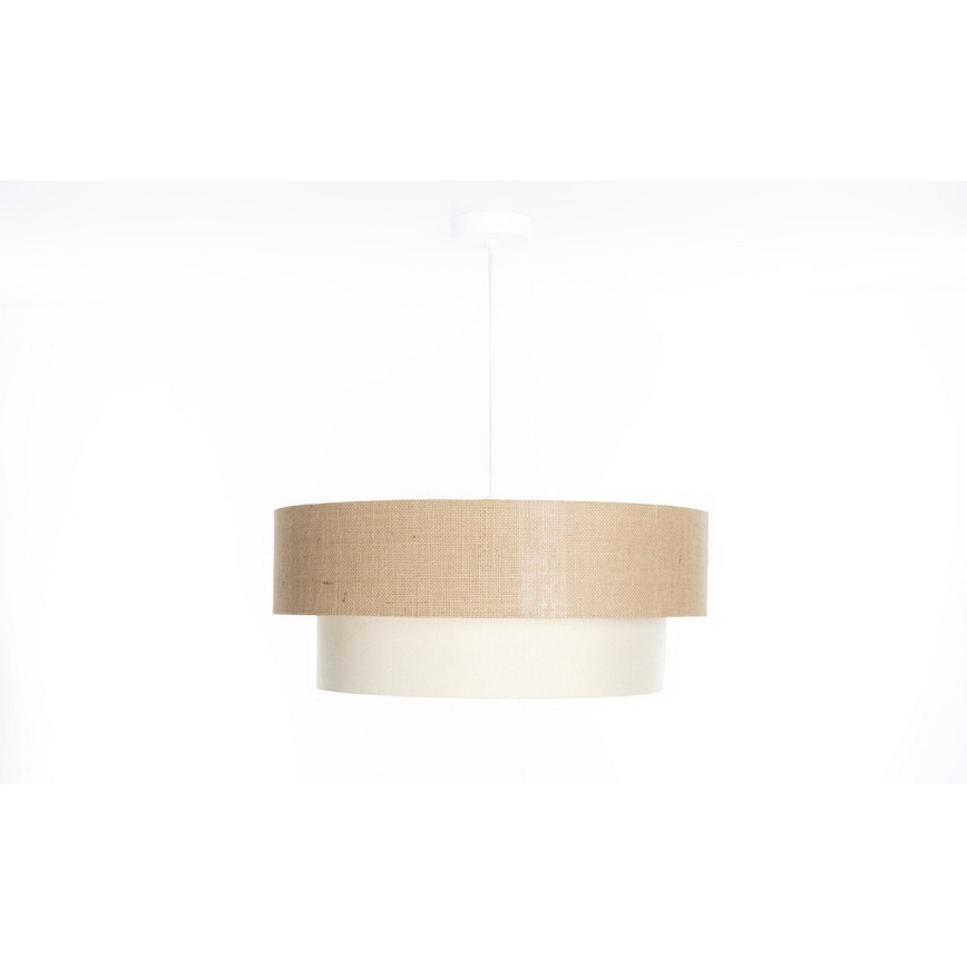 Závesný luster DUO na lanku, 1xE27/60W/230V, priemer 50 cm, béžová/krémová