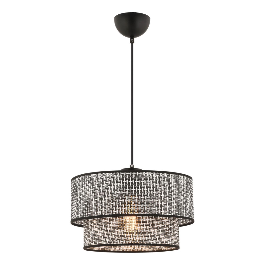 Závesný luster ECHO na lanku 1xE27/60W/230V sivá/čierna