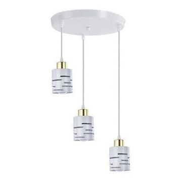 Závesný luster ELEN 3xE27/35W/230V priemer 29 cm biela/zlatá