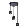 Závesný luster ELEN na lanku 3×E27/35W/230V, priemer 29 cm, čierna/zlatá