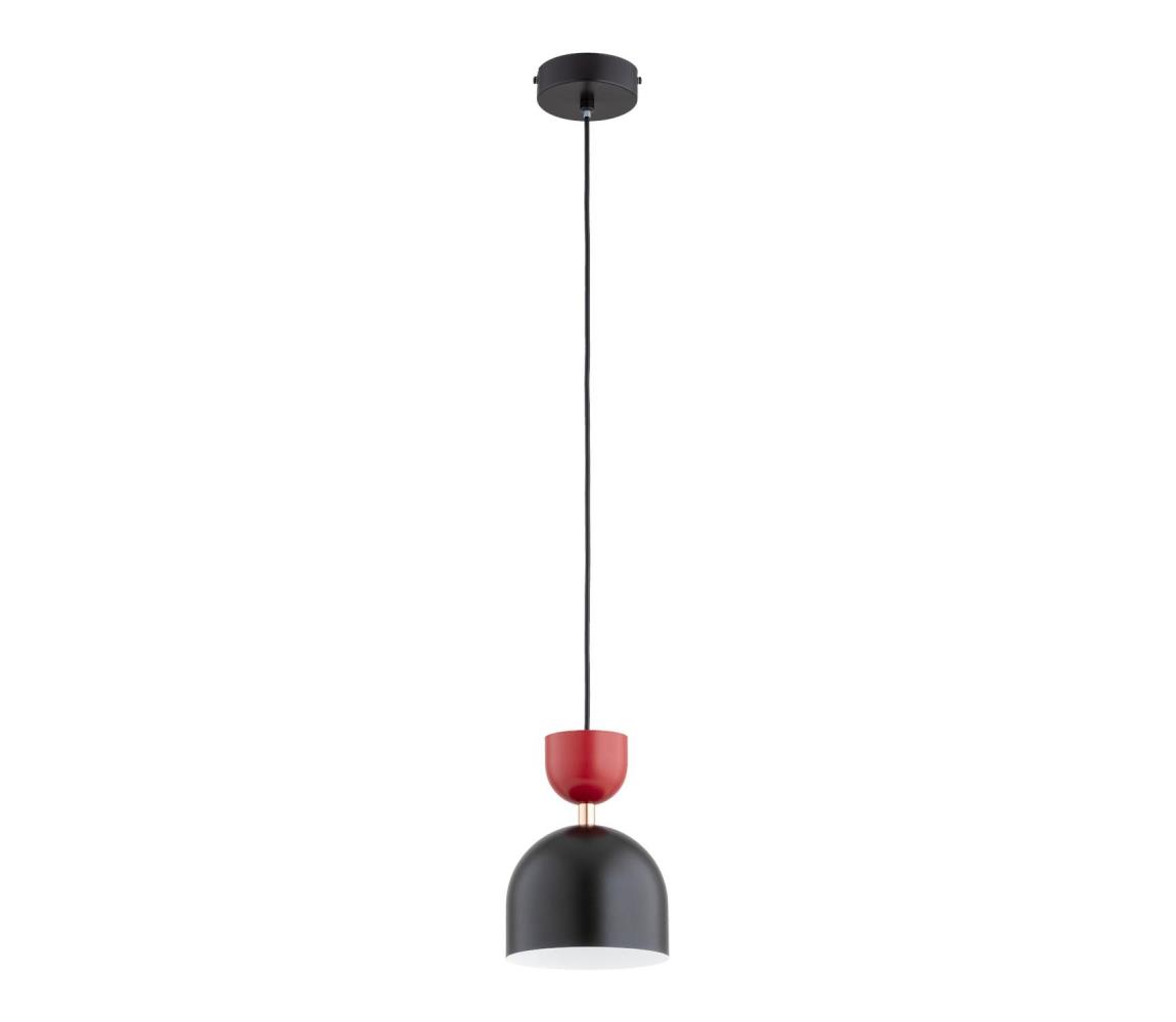 Závesný luster ENTORI na lanku 1xE27/15W/230V čierna/červená 61604