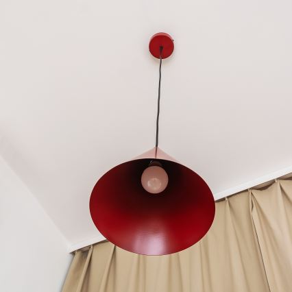 Závesný luster ETNA 1xE27/15W/230V pr. 25 cm červený