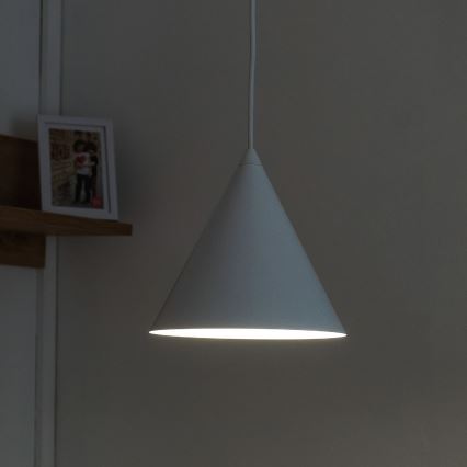 Závesný luster ETNA na lanku 1xE27/15W/230V pr. 18,5 cm biela