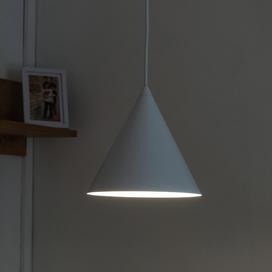 Závesný luster ETNA na lanku 1xE27/15W/230V pr. 18,5 cm biela