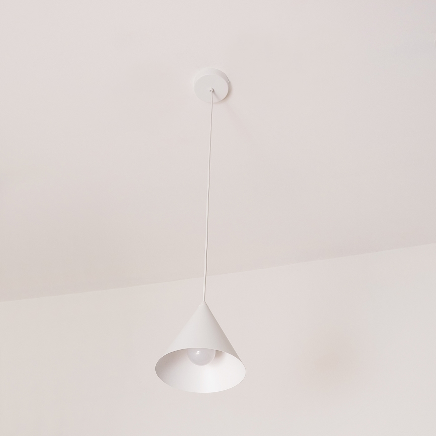Závesný luster ETNA na lanku 1xE27/15W/230V pr. 18,5 cm biela