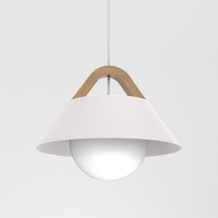 Závesný luster FUNDA na lane 1xE27/15W/230V krémový