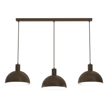 Závesný luster HANDA s lankom 3xE27/15W/230V hnedý