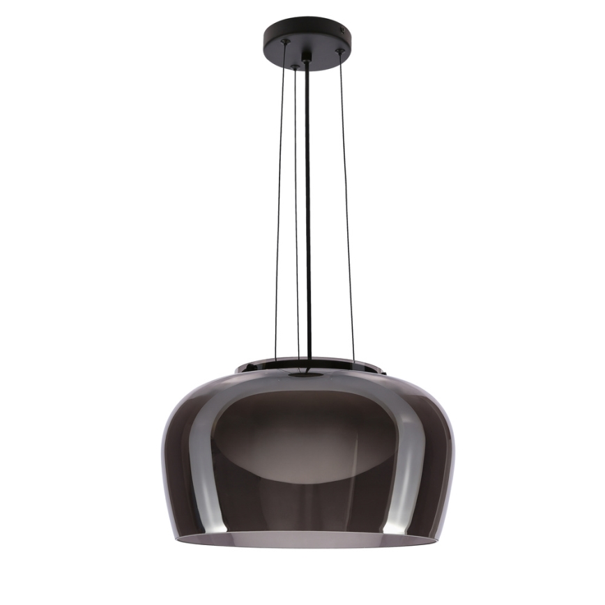 Závesný luster INSIEME na lane 1xGX53/10W/230V priemer 38 cm dymovo čierny