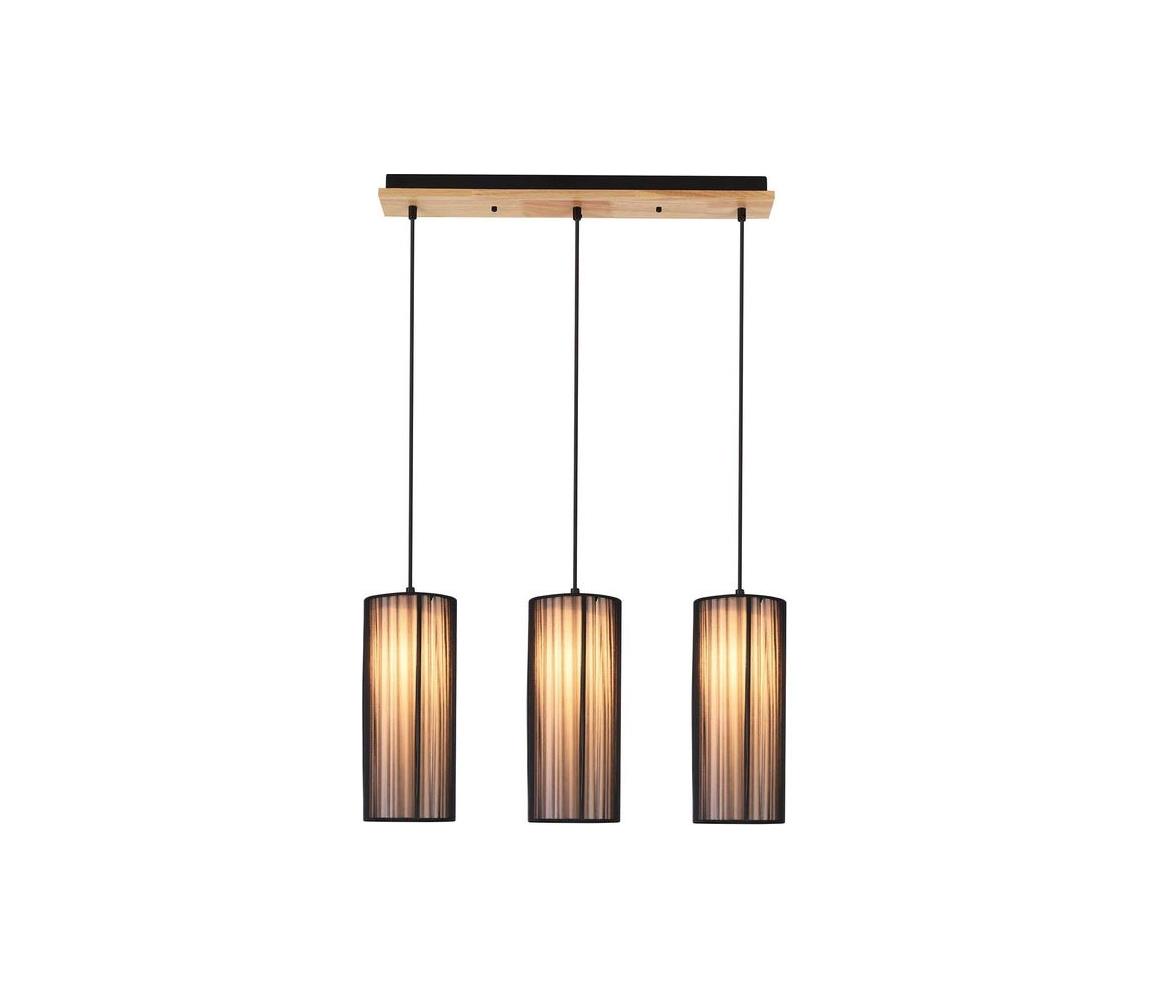 Závesný luster KIOTO 3xE27/40W/230V čierna/buk 50103219
