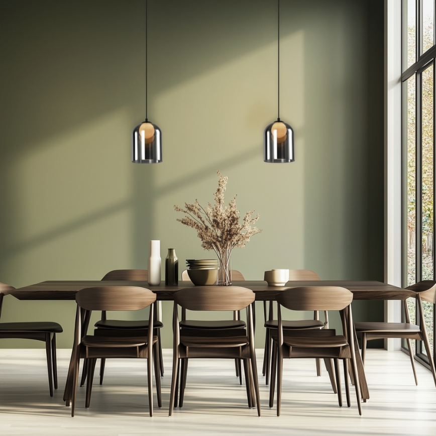 Závesný luster KLEA na lanku 1xG9/15W/230V dymovo čierny