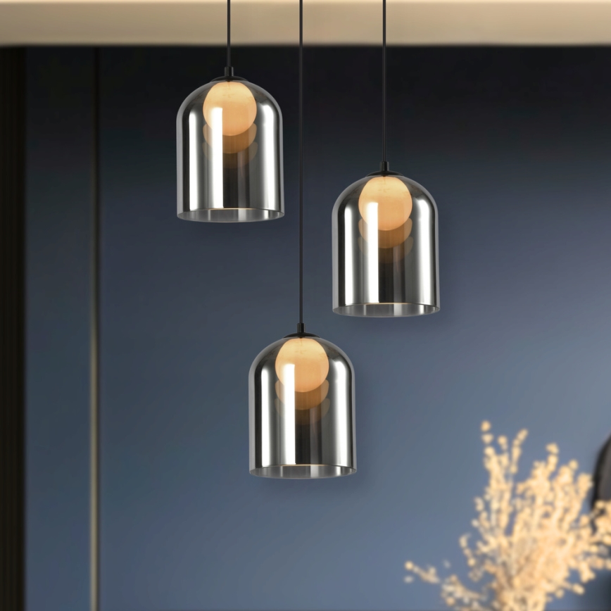 Závesný luster KLEA na lanku 1xG9/15W/230V dymovo čierny