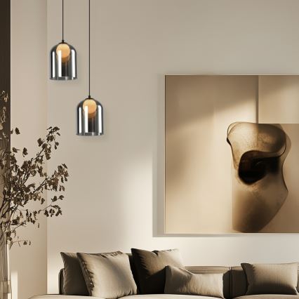 Závesný luster KLEA na lanku 1xG9/15W/230V dymovo čierny