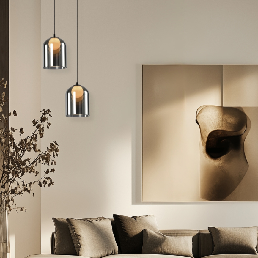 Závesný luster KLEA na lanku 1xG9/15W/230V dymovo čierny