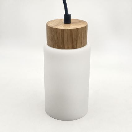 Závesný luster MARKUS 4xE27/15W/230V čierna/dub