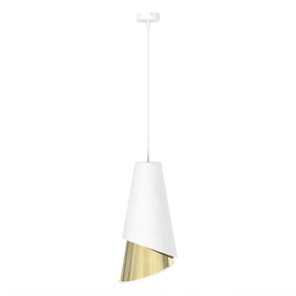 Závesný luster MODA 1xE27/15W/230V biela/zlatá