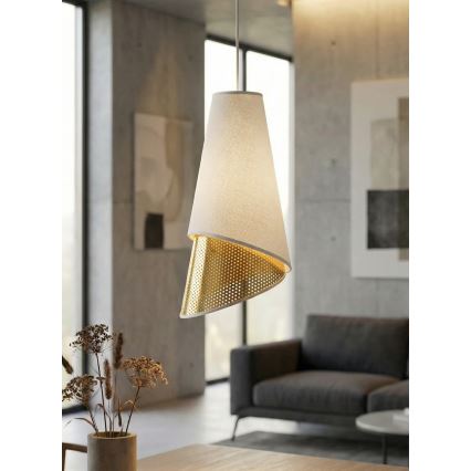 Závesný luster MODA 1xE27/15W/230V biela/zlatá