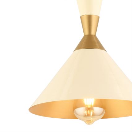 Závesný luster MONZA 1xE27/40W/230V pr. 25 cm krémový/brončový