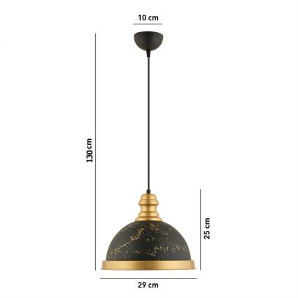 Závesný luster MONZA 1xE27/40W/230V pr. 29 cm čierny/brončový