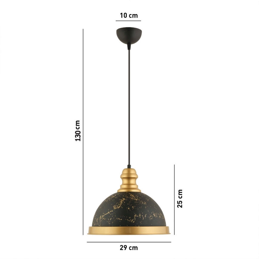 Závesný luster MONZA 1xE27/40W/230V pr. 29 cm čierny/brončový