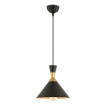 Závesný luster MONZA na lanku 1xE27/40W/230V pr. 25 cm čierna/zlatá
